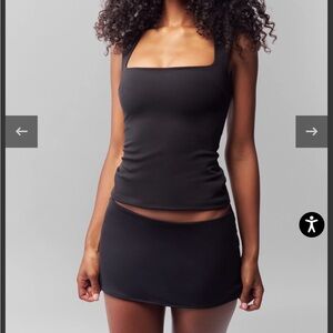 NWT Guizio Black Micro Mini Strech Skirt